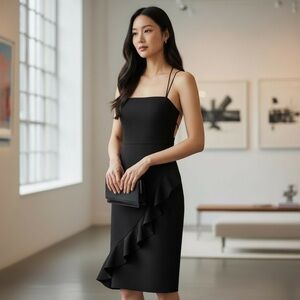Womens Windsor‎ Black Strappy Midi Dress | Size M